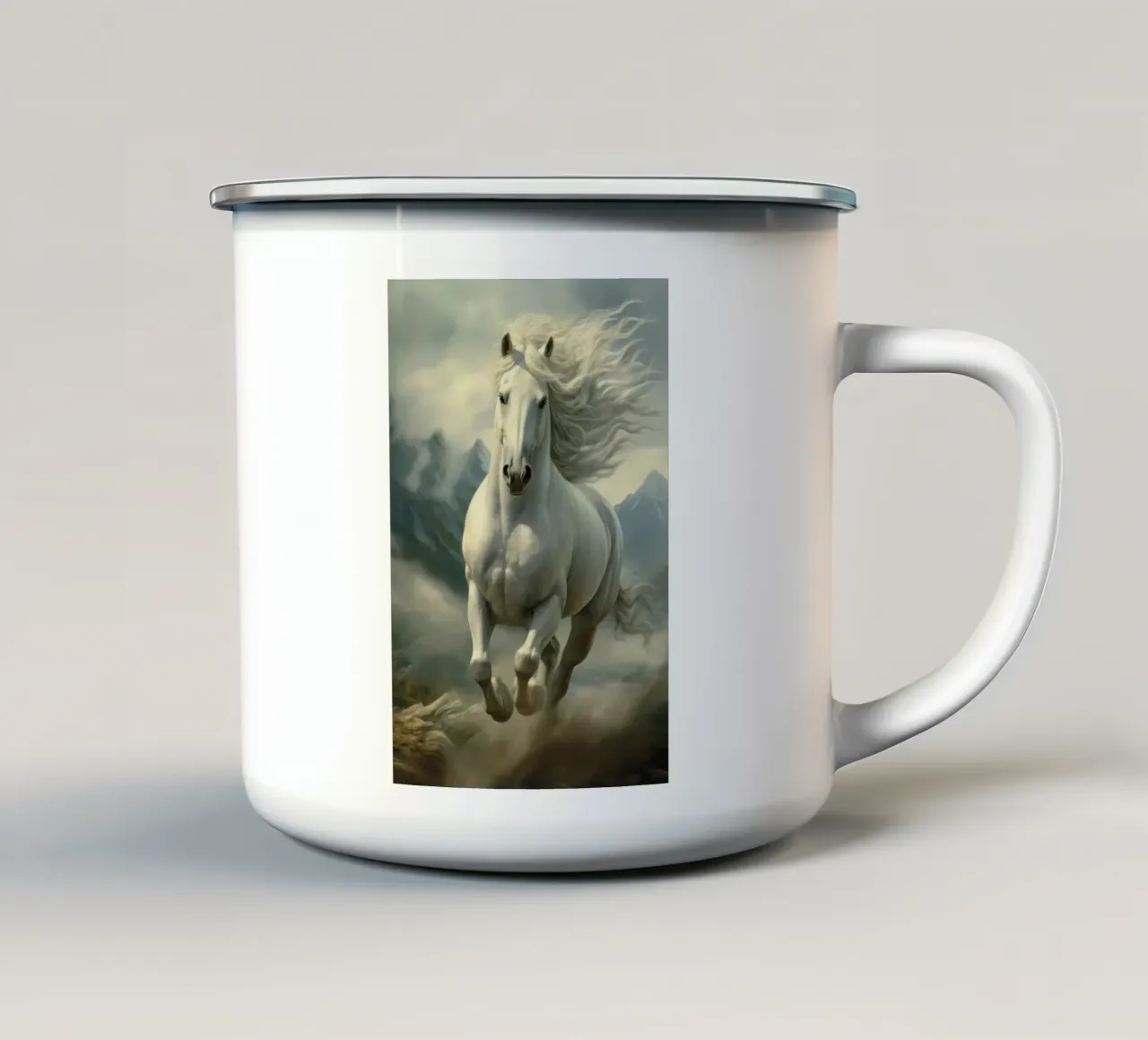 epic horse tazza in smalto da scoten