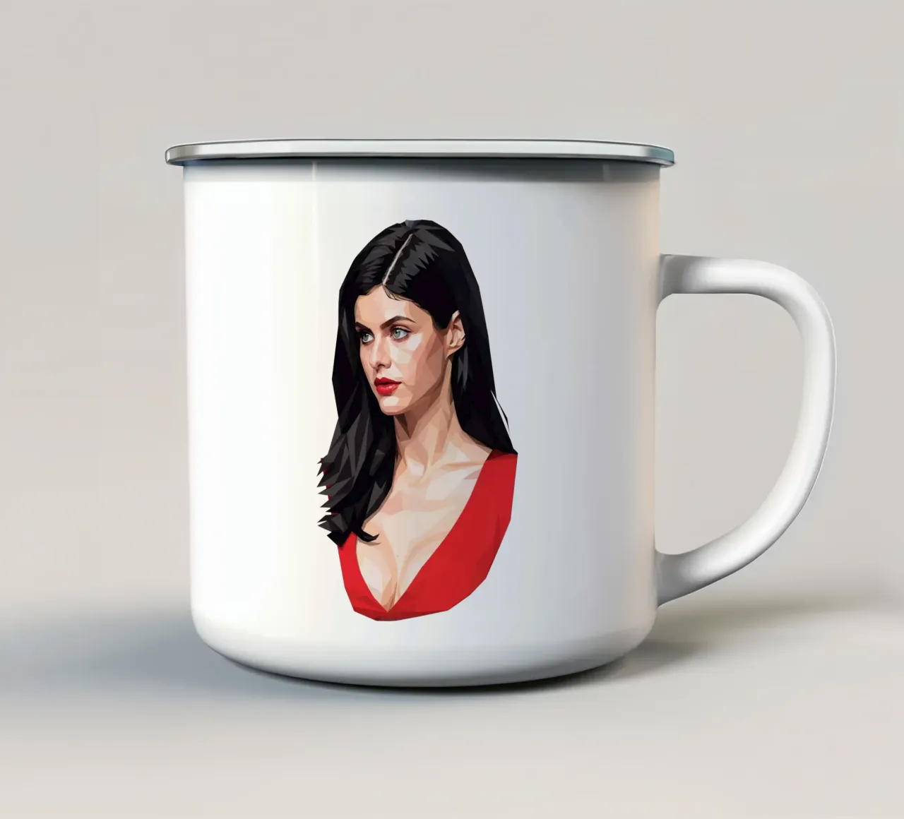 Alexandra Daddario Lowpoly tazza in smalto da Low Profile