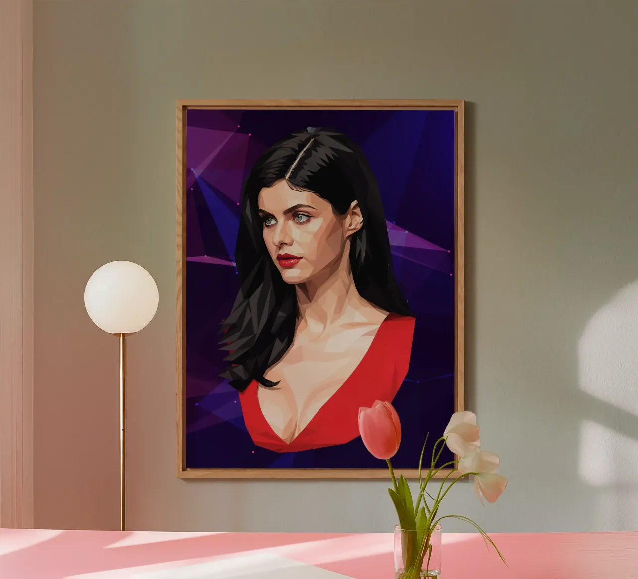 Alexandra Daddario Lowpoly alluminio dibond da Low Profile