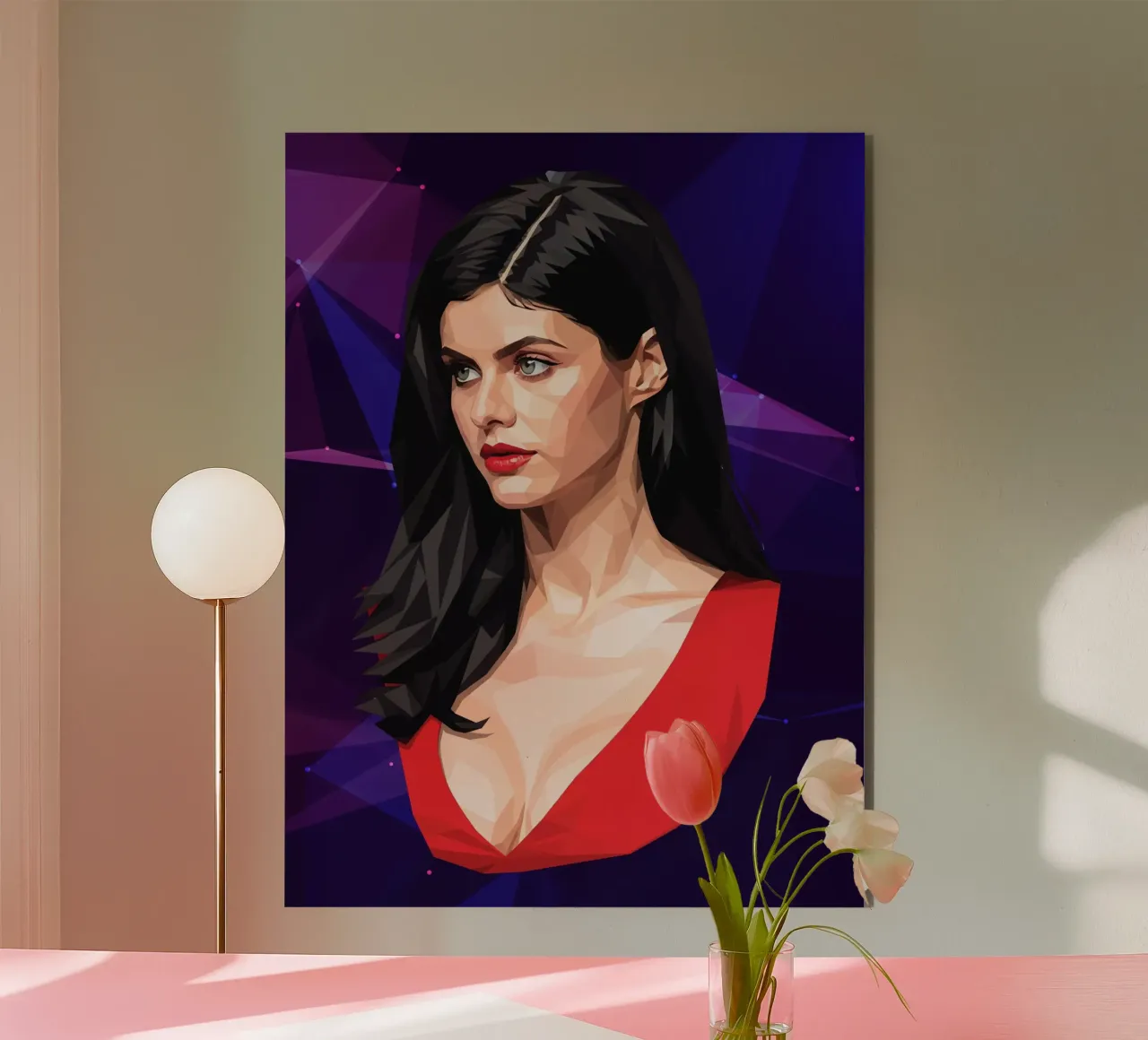 Alexandra Daddario Lowpoly alluminio dibond da Low Profile