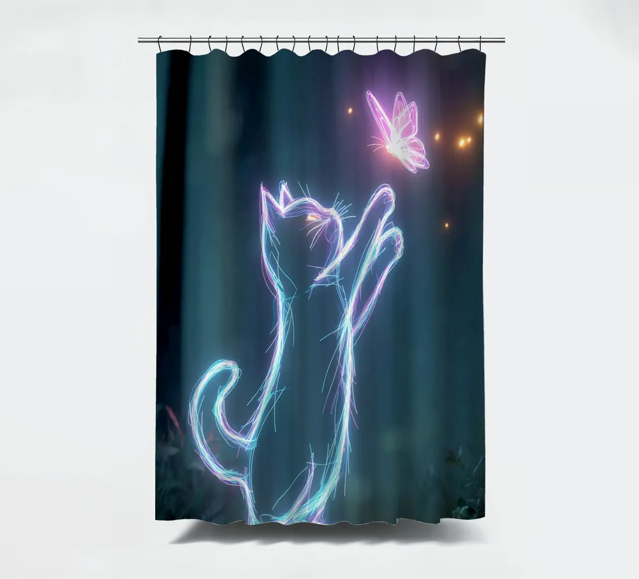 light cat and butterfly tenda da doccia da scoten