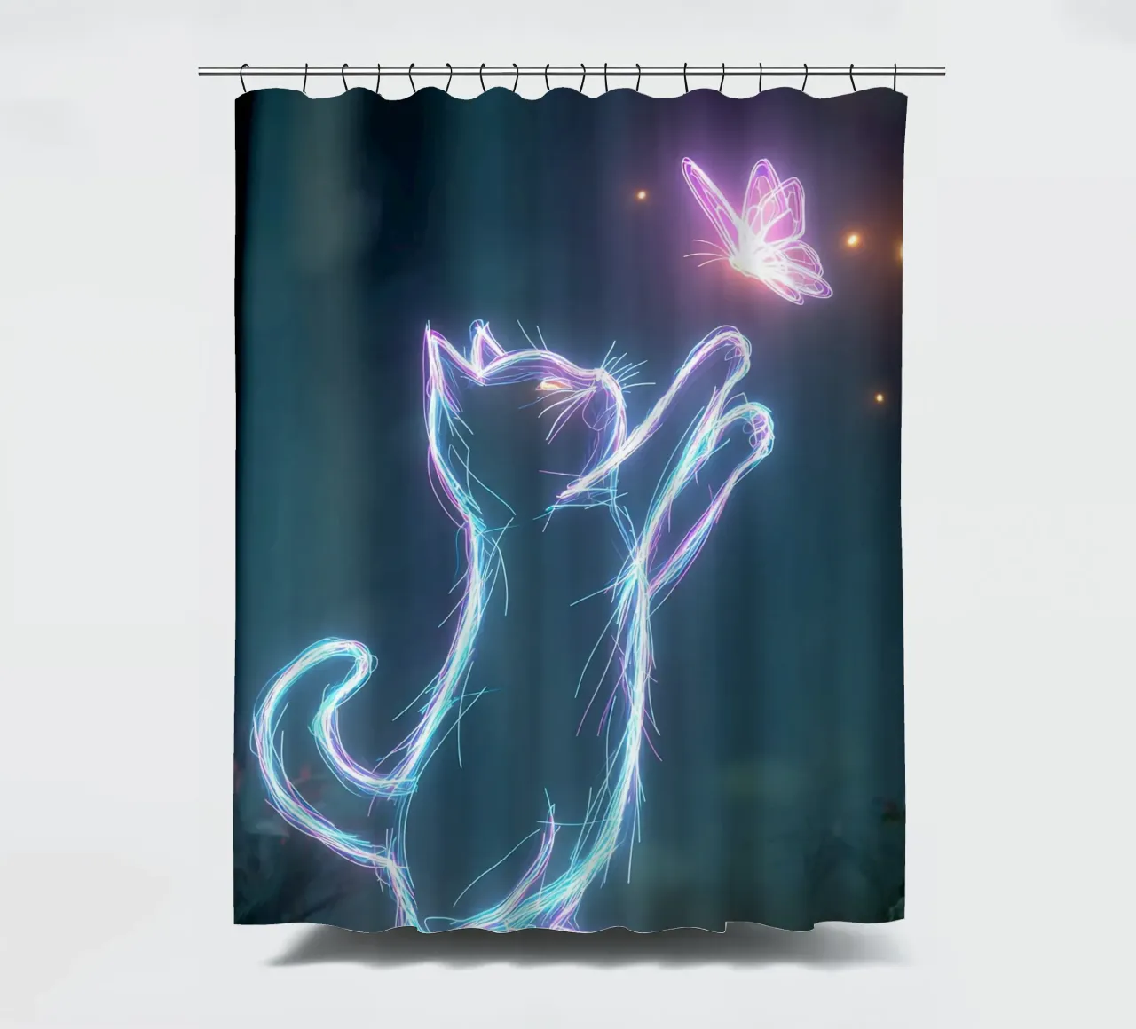 light cat and butterfly tenda da doccia da scoten