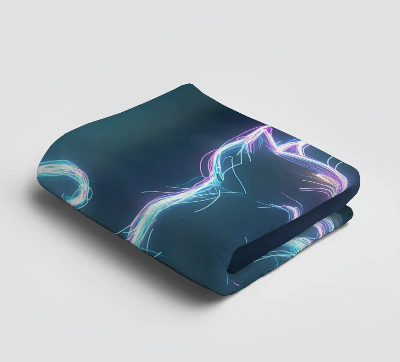 light cat and butterfly towel by scoten