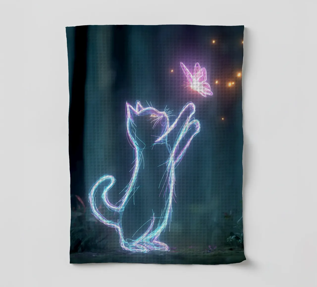 light cat and butterfly canovaccio da cucina da scoten