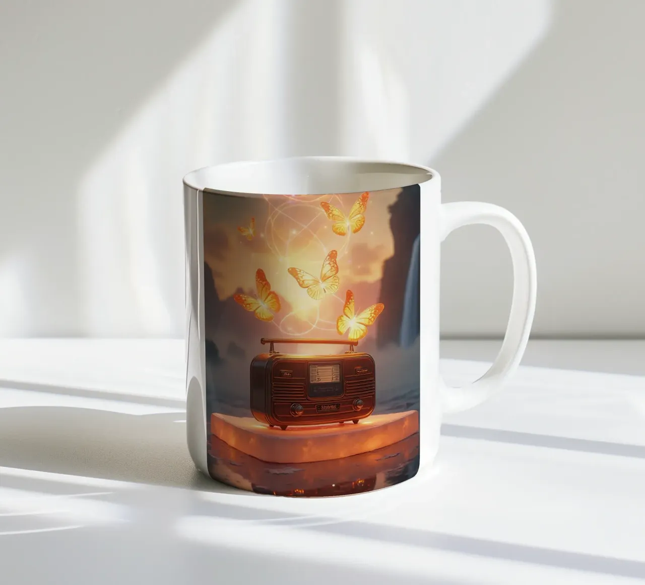 flying radio butterfly tazza in ceramica da scoten