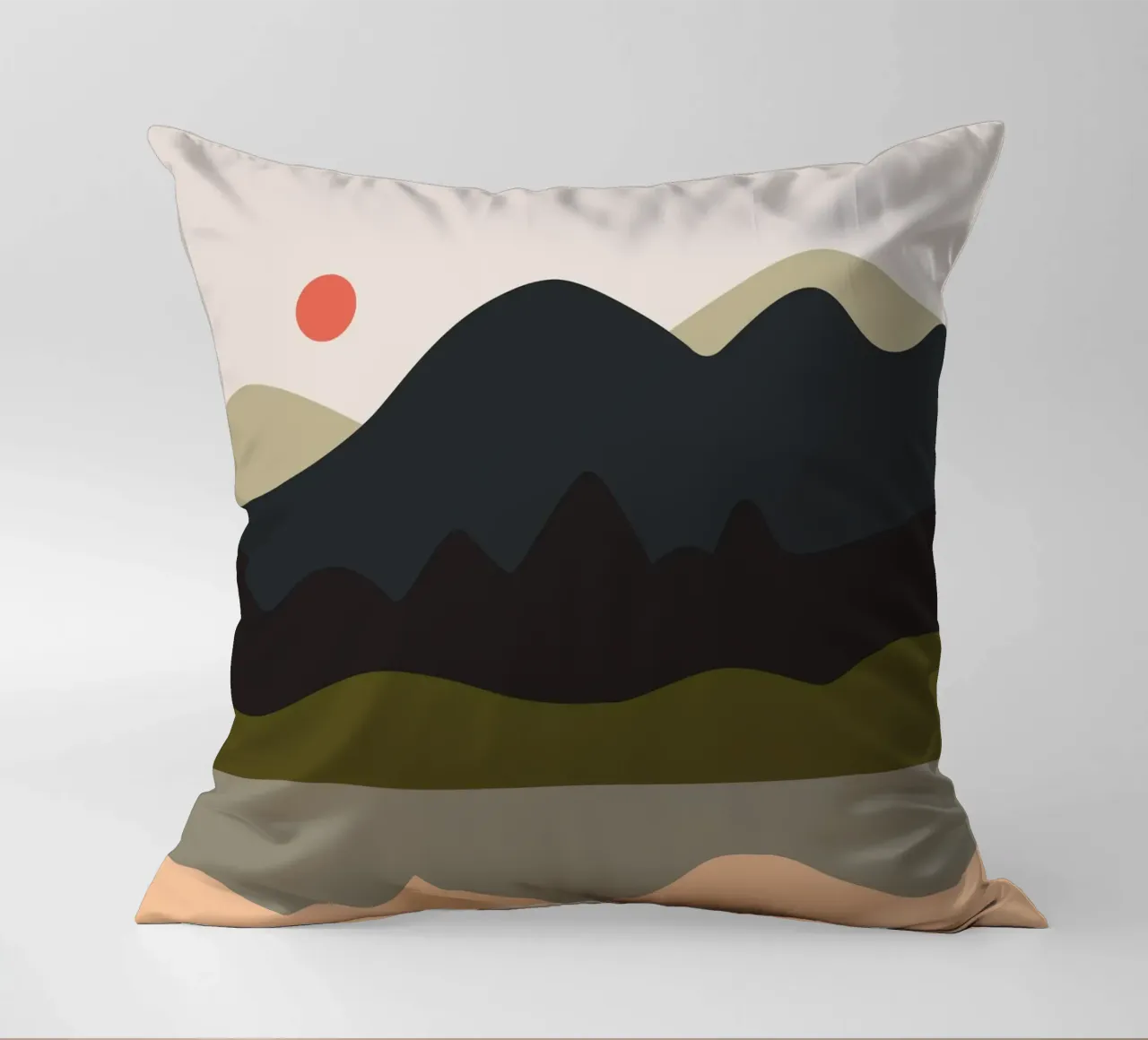 mountain and lake cuscino da XOXO Arte
