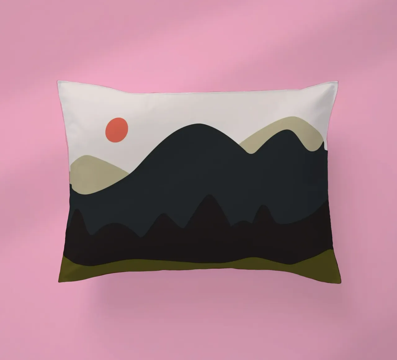 mountain and lake cuscino da XOXO Arte