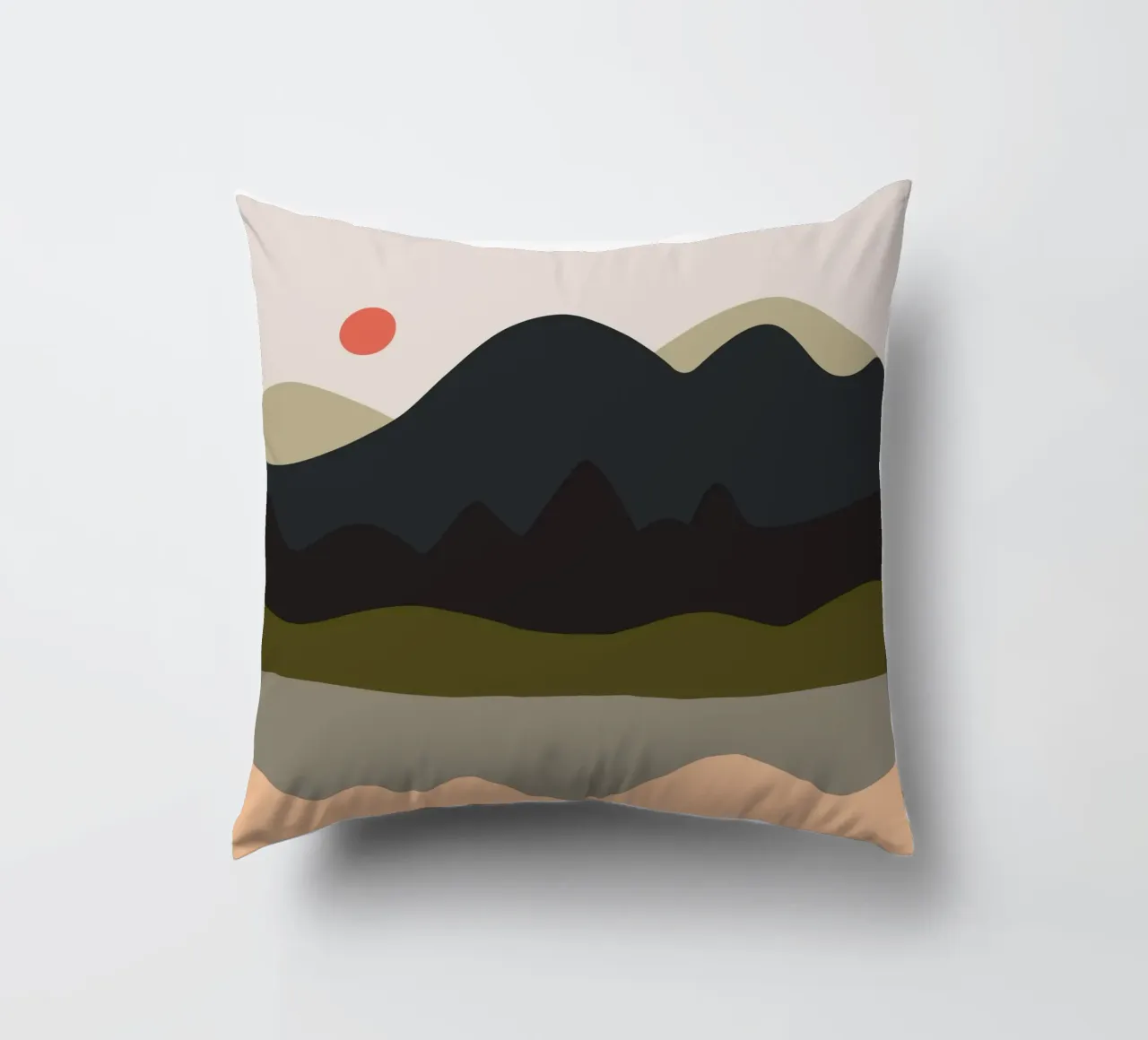 mountain and lake cuscino da XOXO Arte