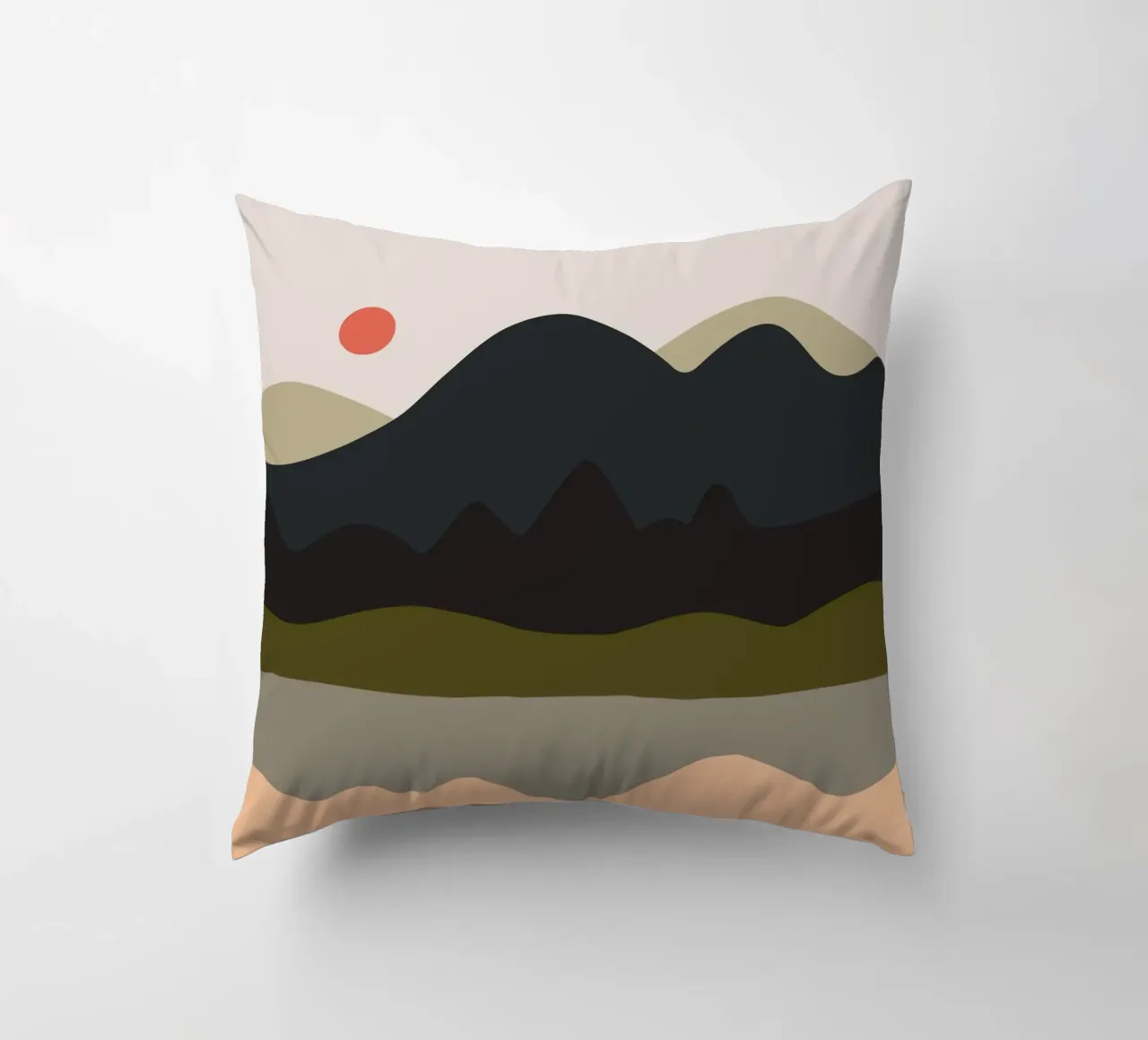 mountain and lake cuscino da XOXO Arte