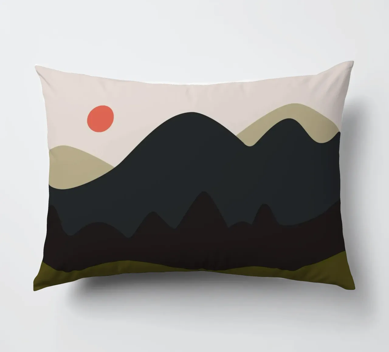 mountain and lake cuscino da XOXO Arte