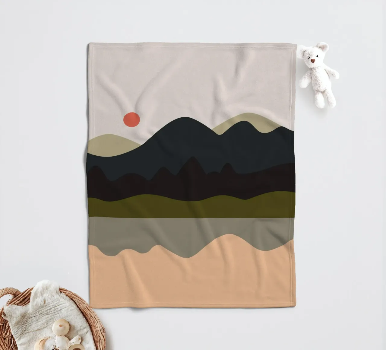 mountain and lake coperta in pile da XOXO Arte