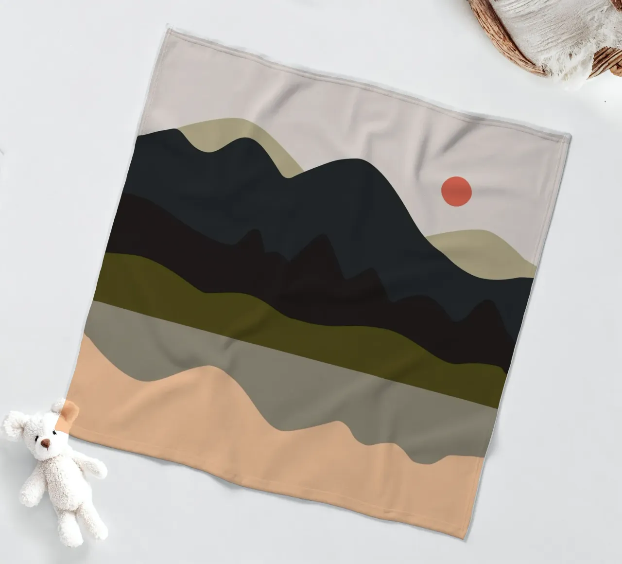 mountain and lake coperta in pile da XOXO Arte