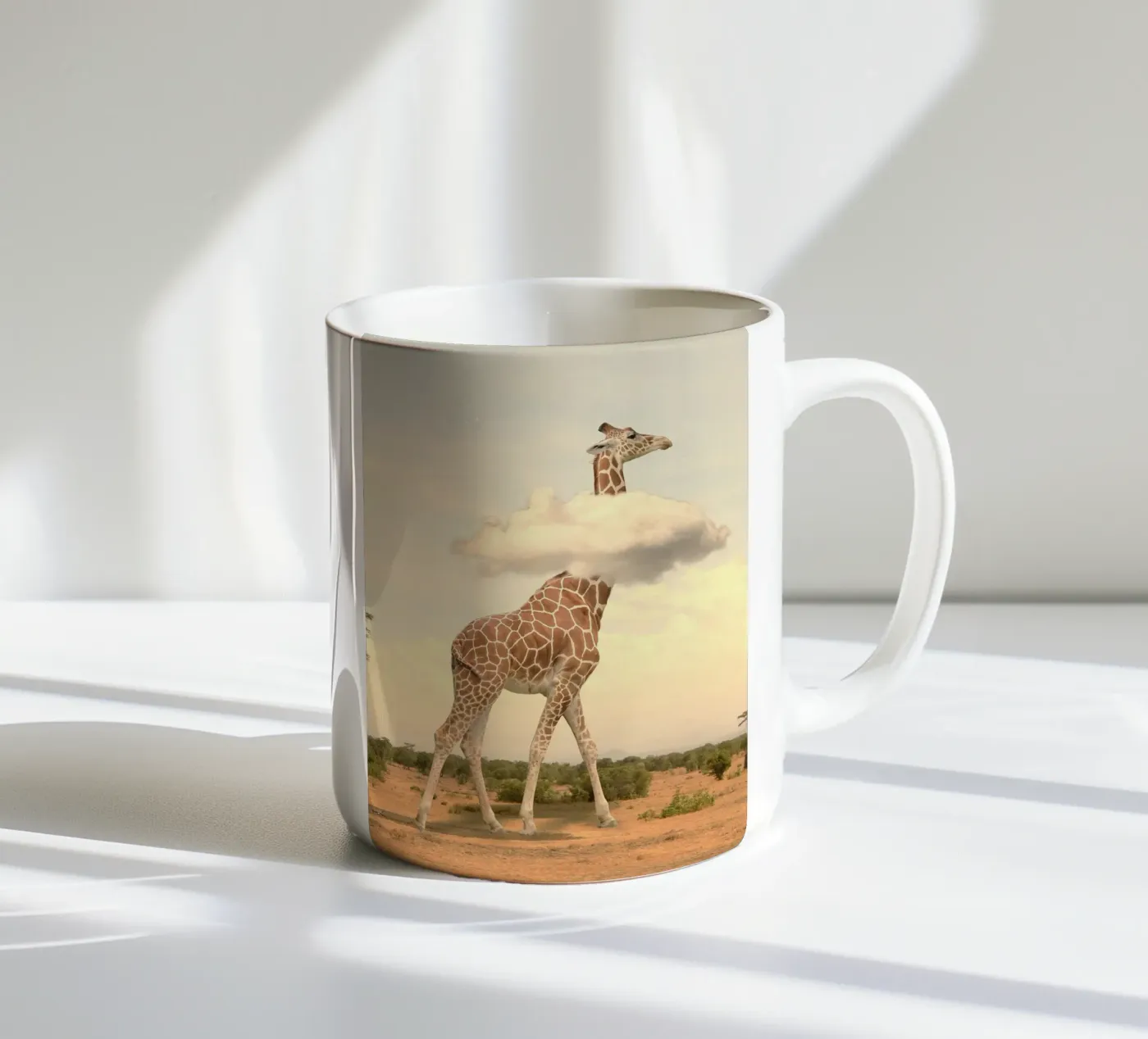 giraffe cloud ceramic mug by scoten