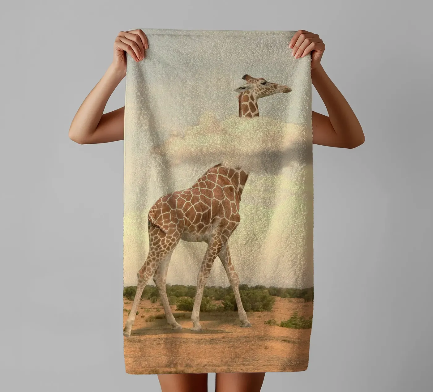 giraffe cloud badhanddoek van scoten