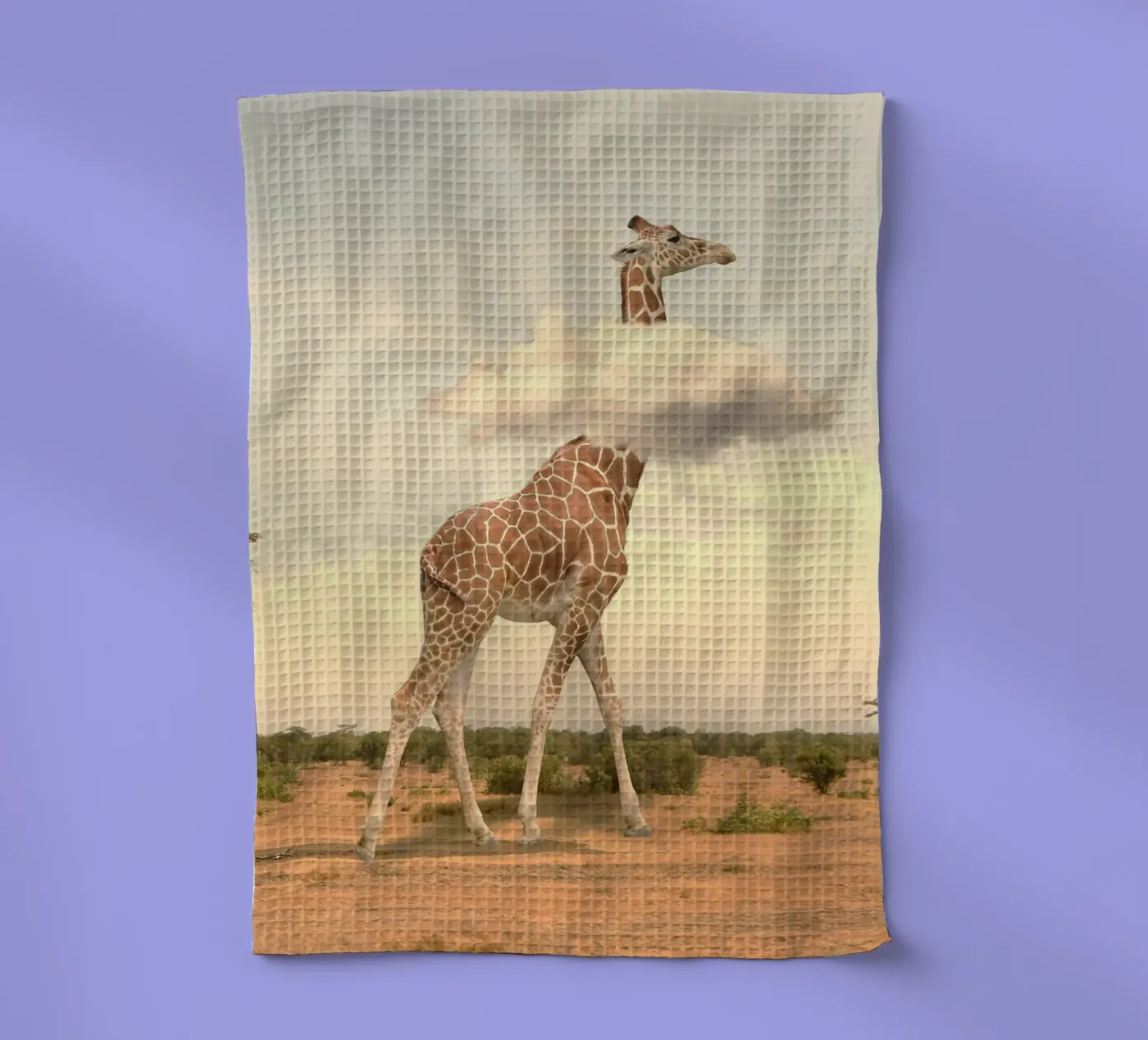 giraffe cloud tea towel by scoten