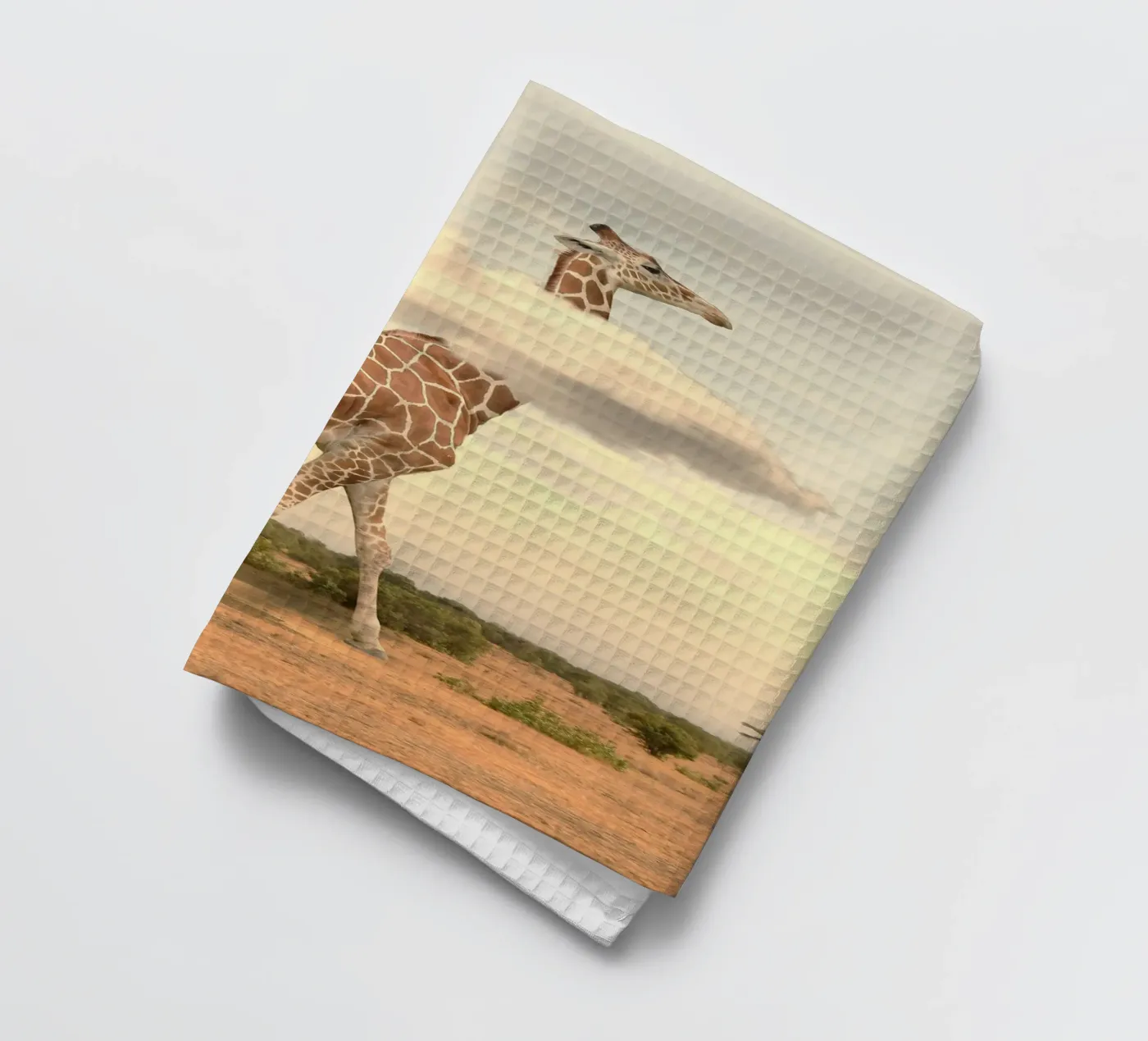 giraffe cloud tea towel by scoten
