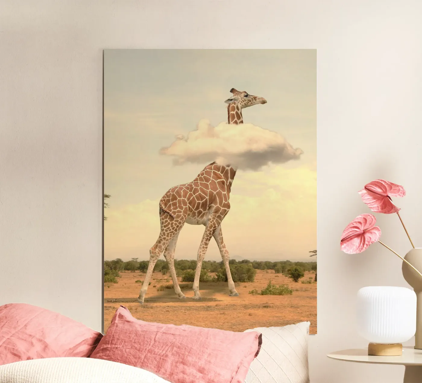 giraffe cloud poster van scoten