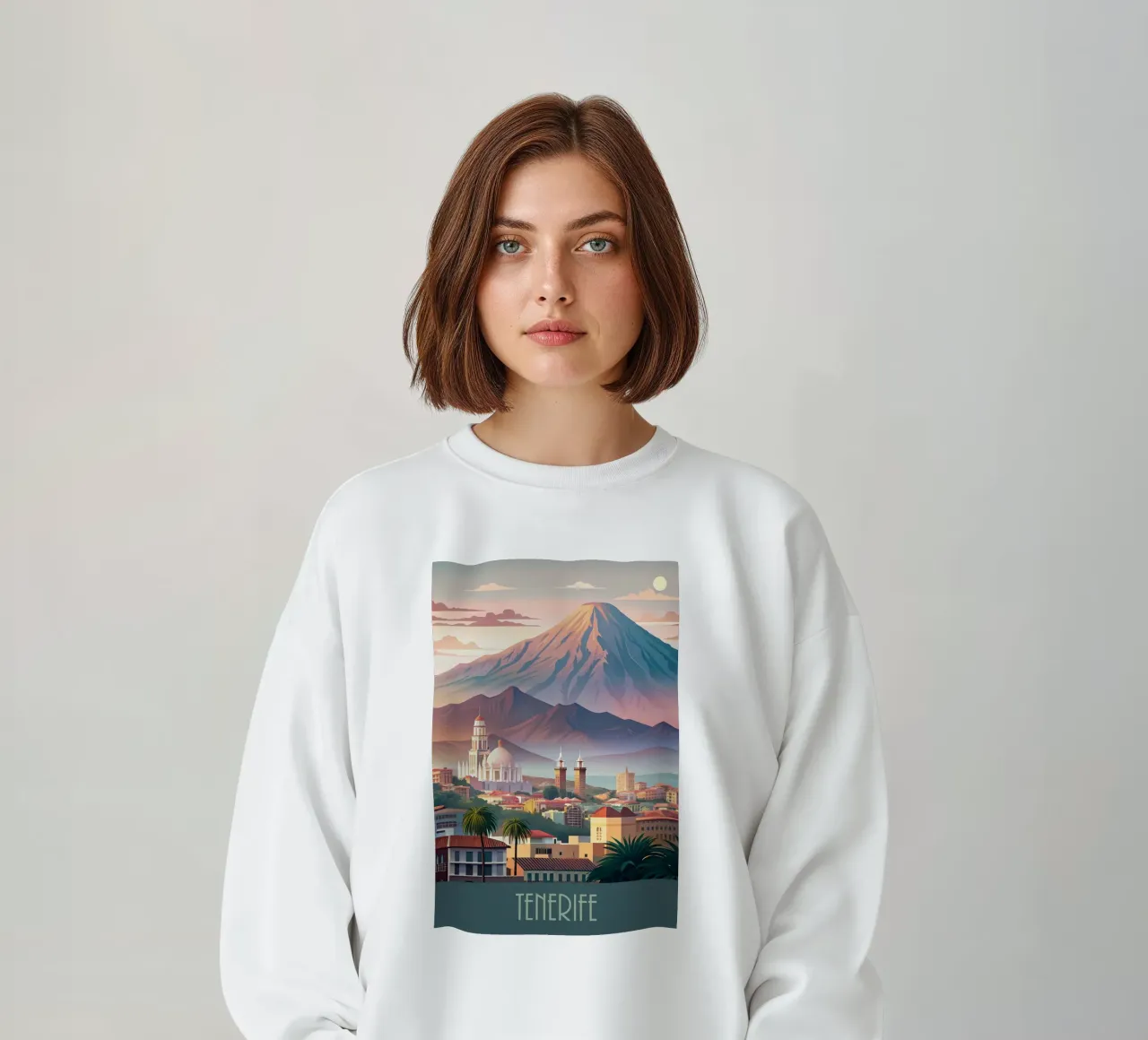Skyline minimalista di Tenerife, Spagna felpa da 🎁 NOBELART