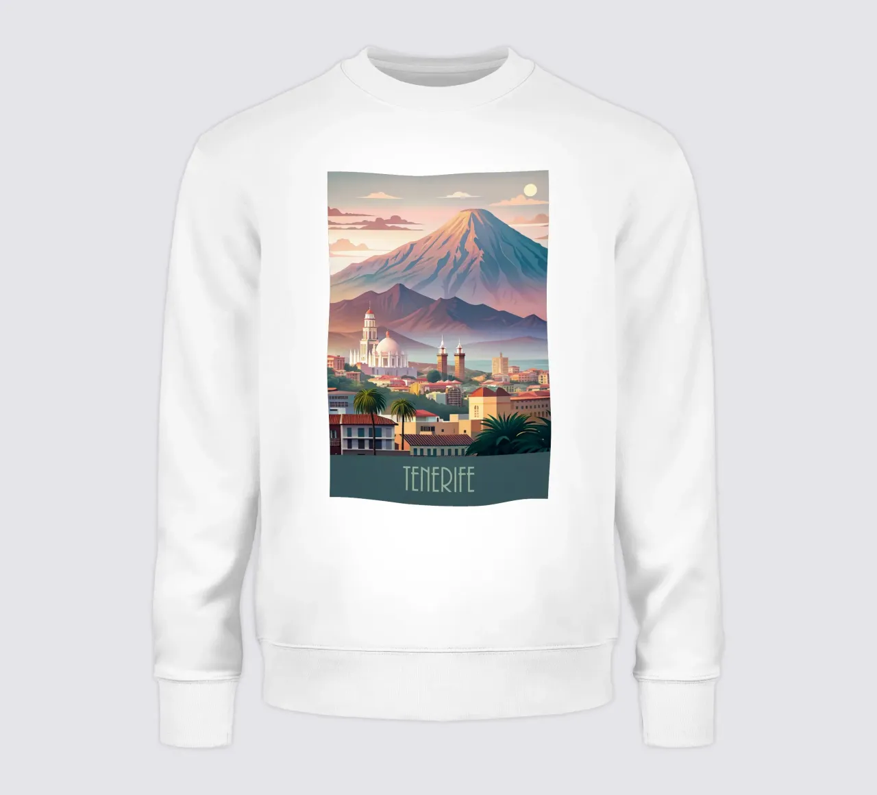 Skyline minimalista di Tenerife, Spagna felpa da 🎁 NOBELART