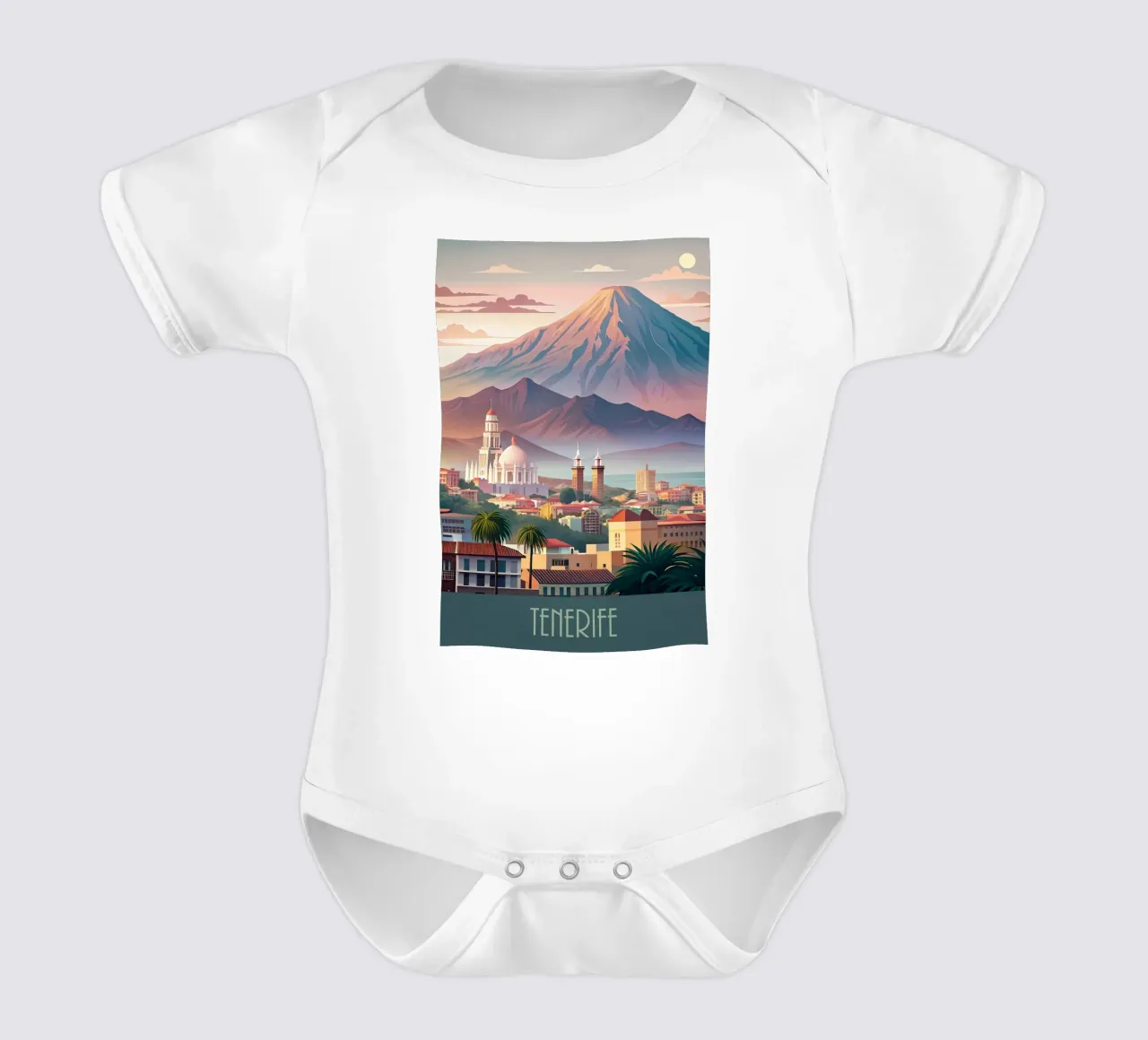 Skyline minimalista di Tenerife, Spagna body neonato maniche corte da 🎁 NOBELART