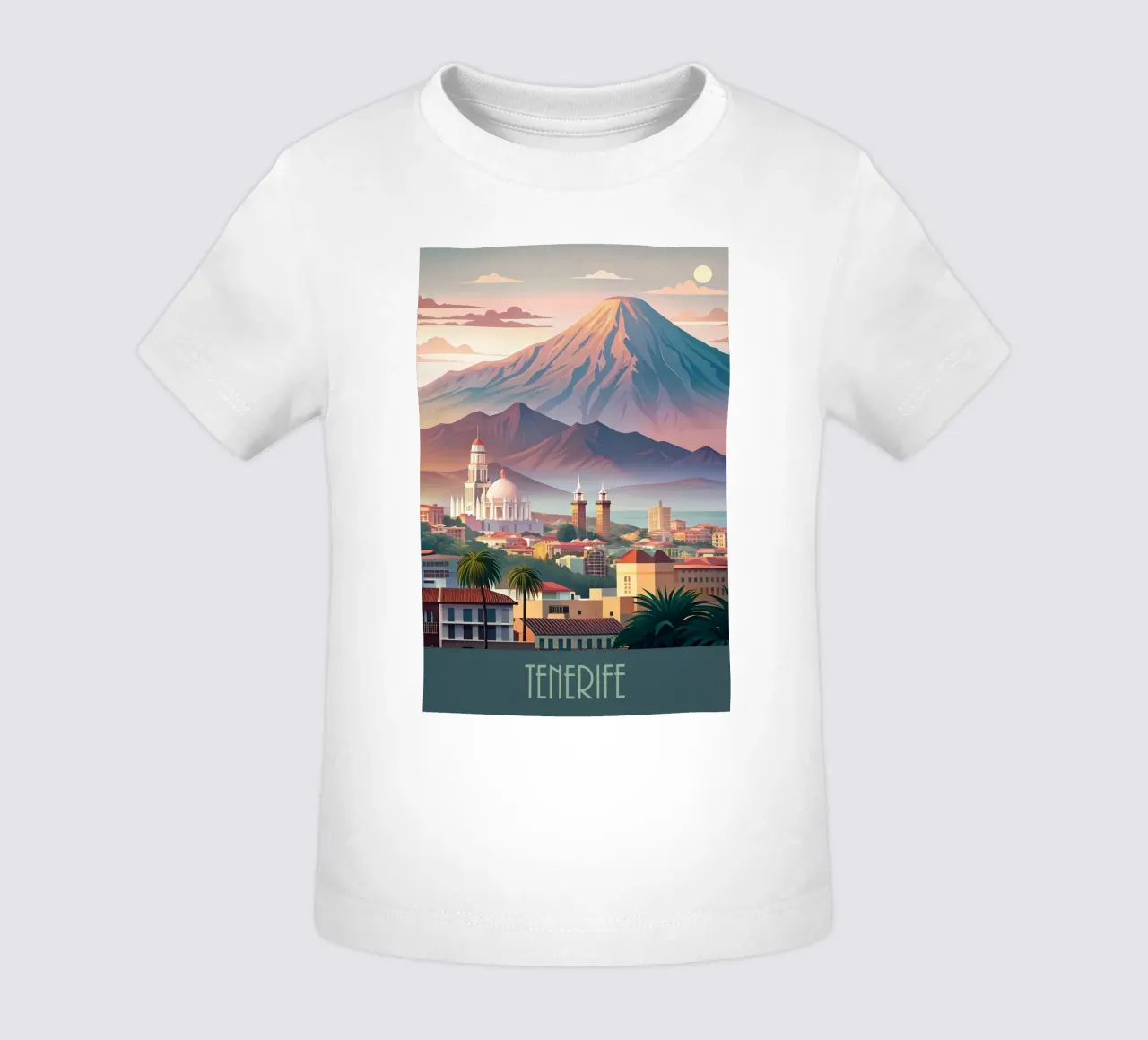 Skyline minimalista di Tenerife, Spagna maglietta neonato da 🎁 NOBELART