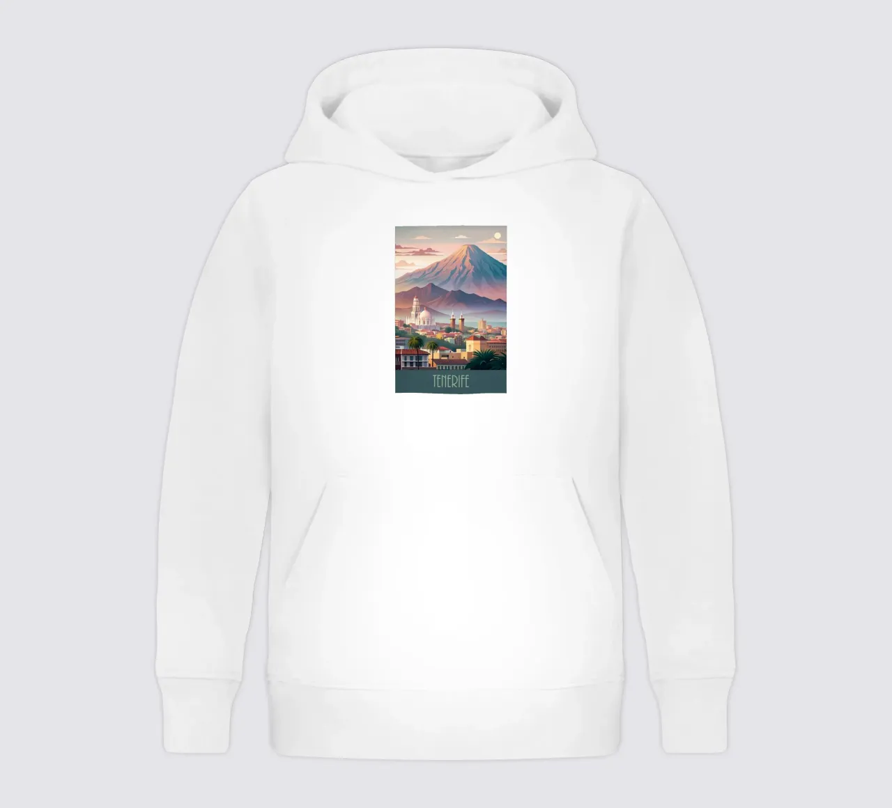 Skyline minimalista di Tenerife, Spagna felpa bambino con cappuccio da 🎁 NOBELART