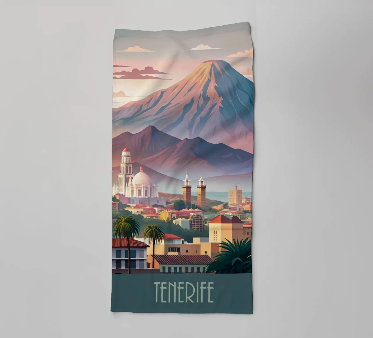 Skyline minimalista di Tenerife, Spagna asciugamano da bagno da 🎁 NOBELART