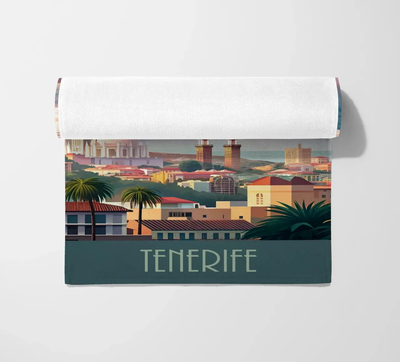 Skyline minimalista di Tenerife, Spagna telo mare da 🎁 NOBELART