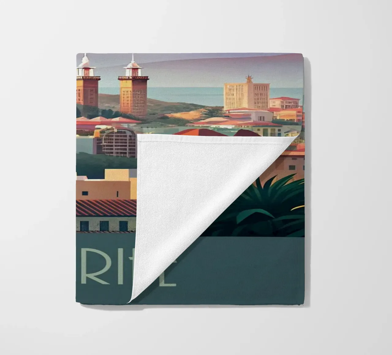 Skyline minimalista di Tenerife, Spagna telo mare da 🎁 NOBELART