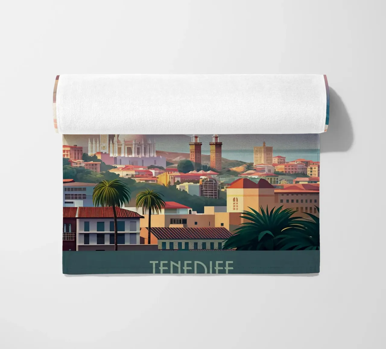 Skyline minimalista di Tenerife, Spagna telo mare da 🎁 NOBELART