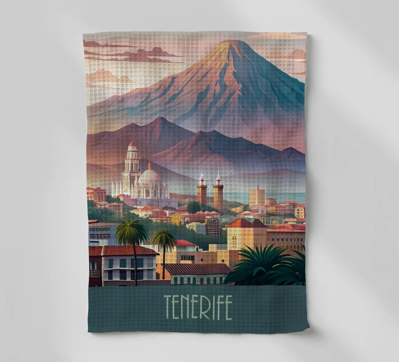 Skyline minimalista di Tenerife, Spagna canovaccio da cucina da 🎁 NOBELART