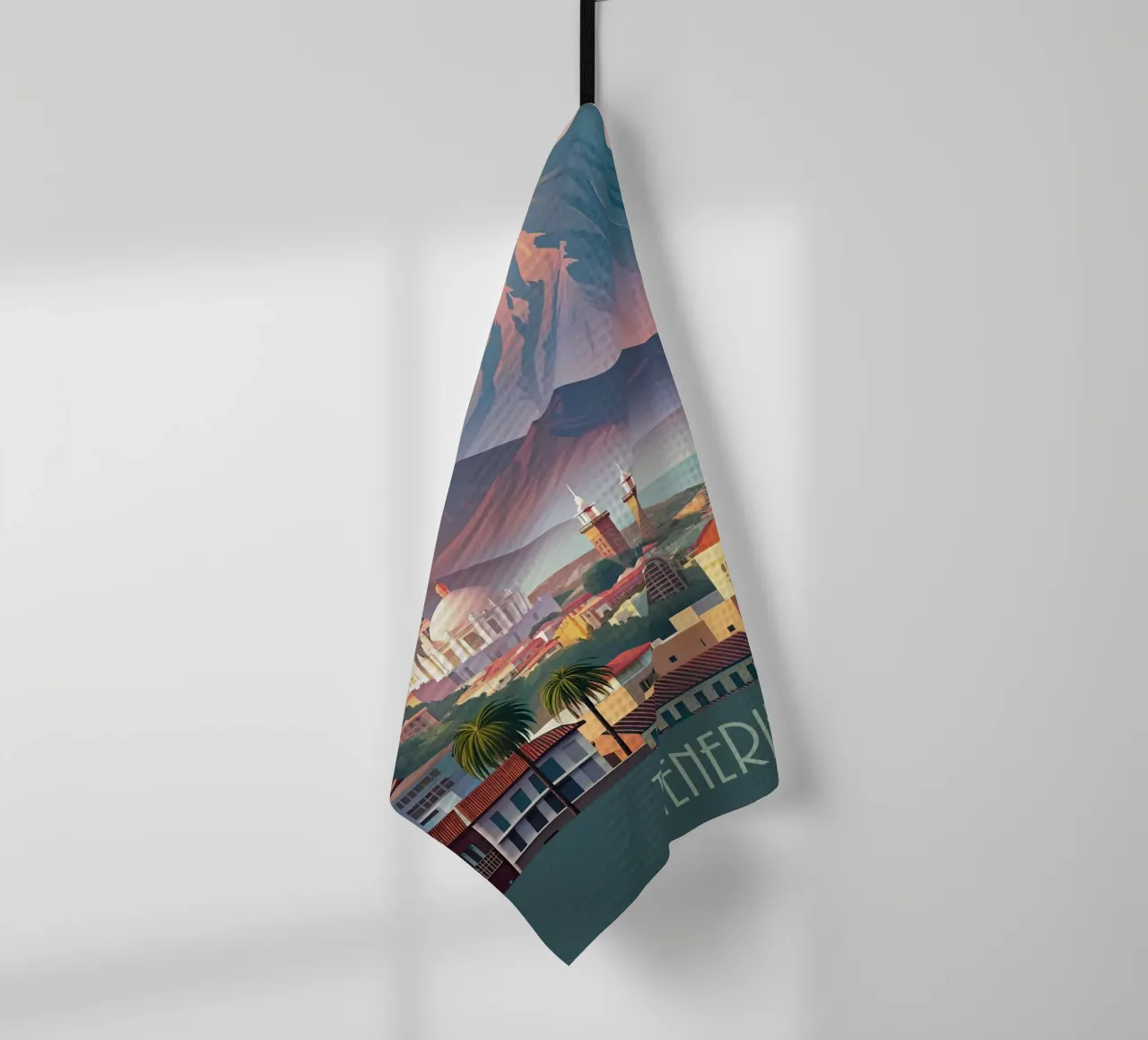 Skyline minimalista di Tenerife, Spagna canovaccio da cucina da 🎁 NOBELART