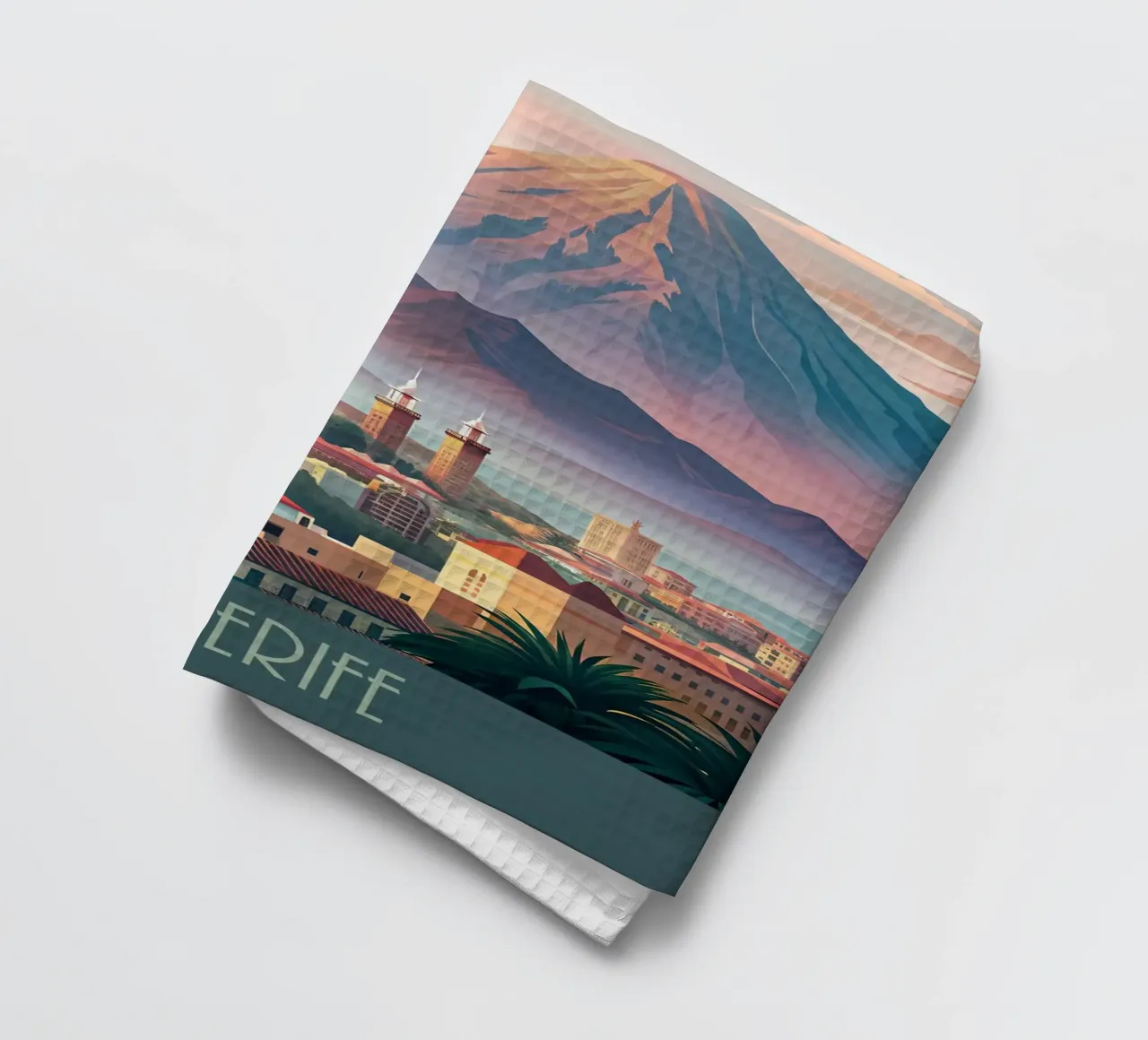 Skyline minimalista di Tenerife, Spagna canovaccio da cucina da 🎁 NOBELART