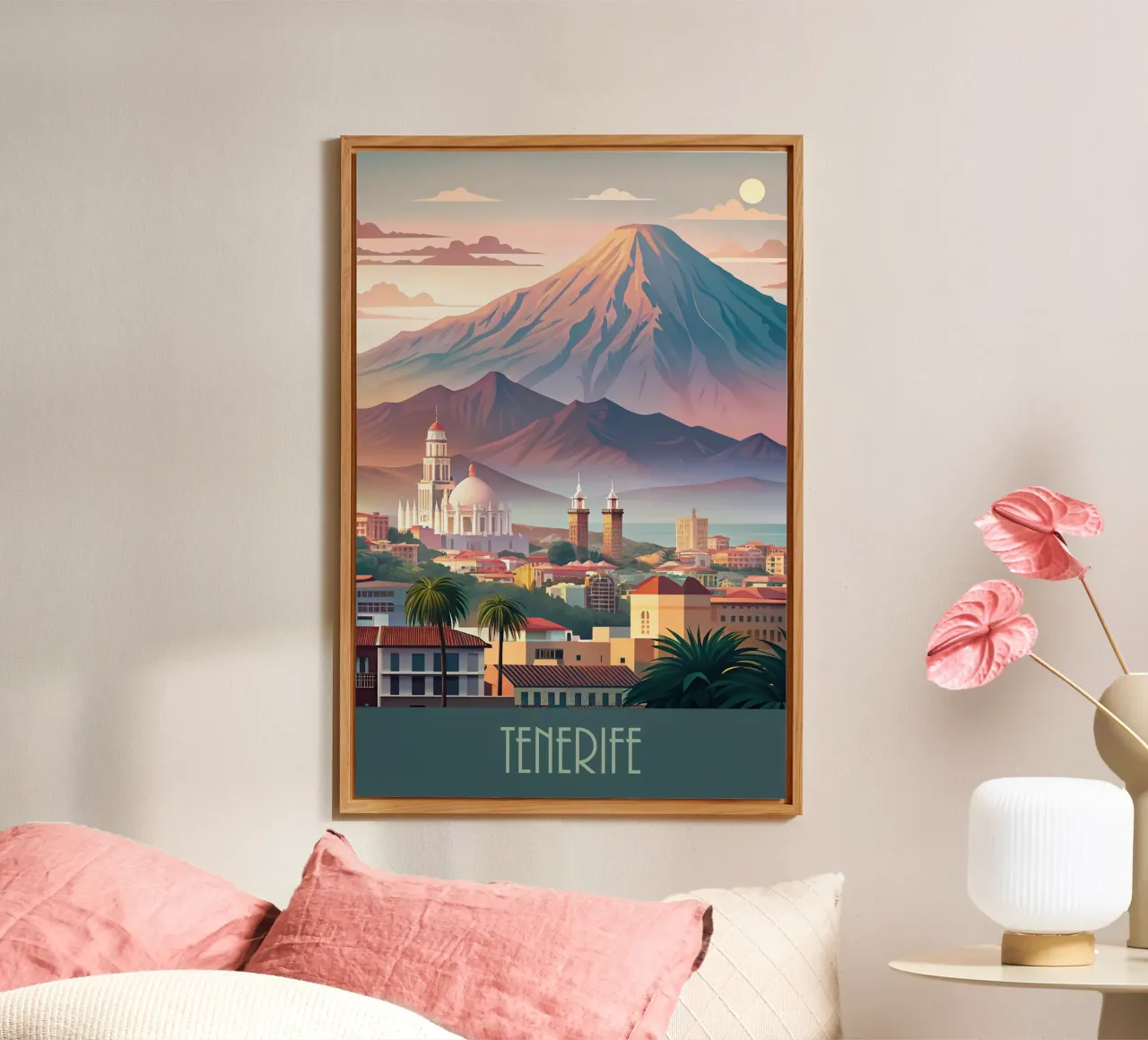Skyline minimalista di Tenerife, Spagna alluminio dibond da 🎁 NOBELART