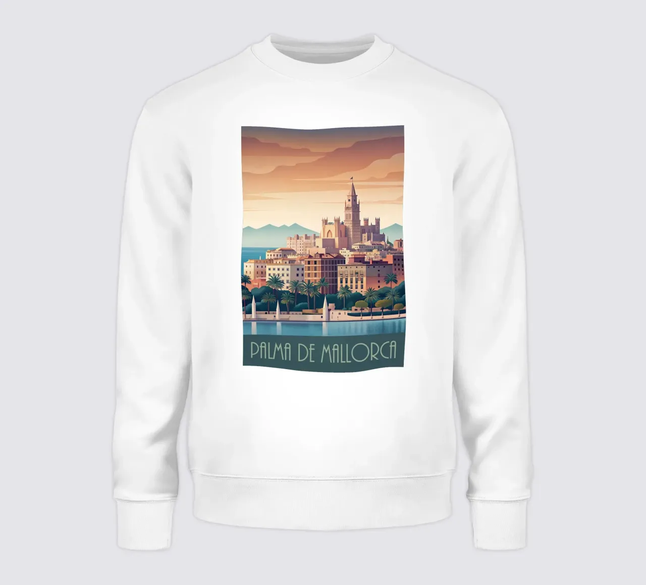 Skyline minimalista di Palma di Maiorca, Spagna felpa da 🎁 NOBELART