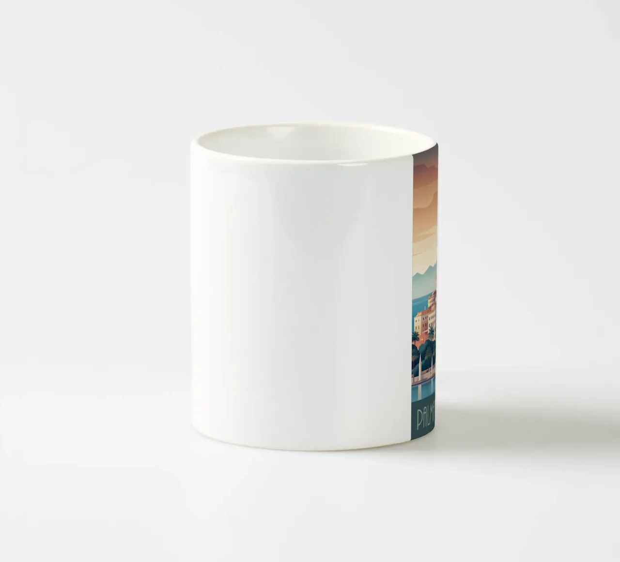 Skyline minimalista di Palma di Maiorca, Spagna tazza in ceramica da 🎁 NOBELART
