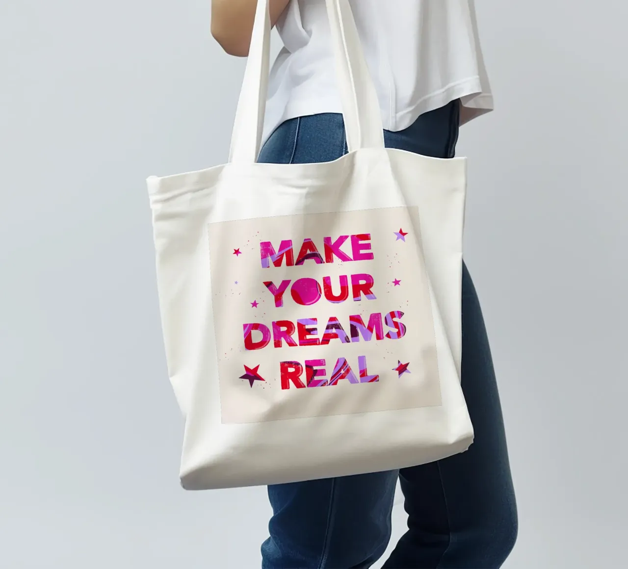 Realizzare i propri sogni borsa in juta da nicigabrieldesigns