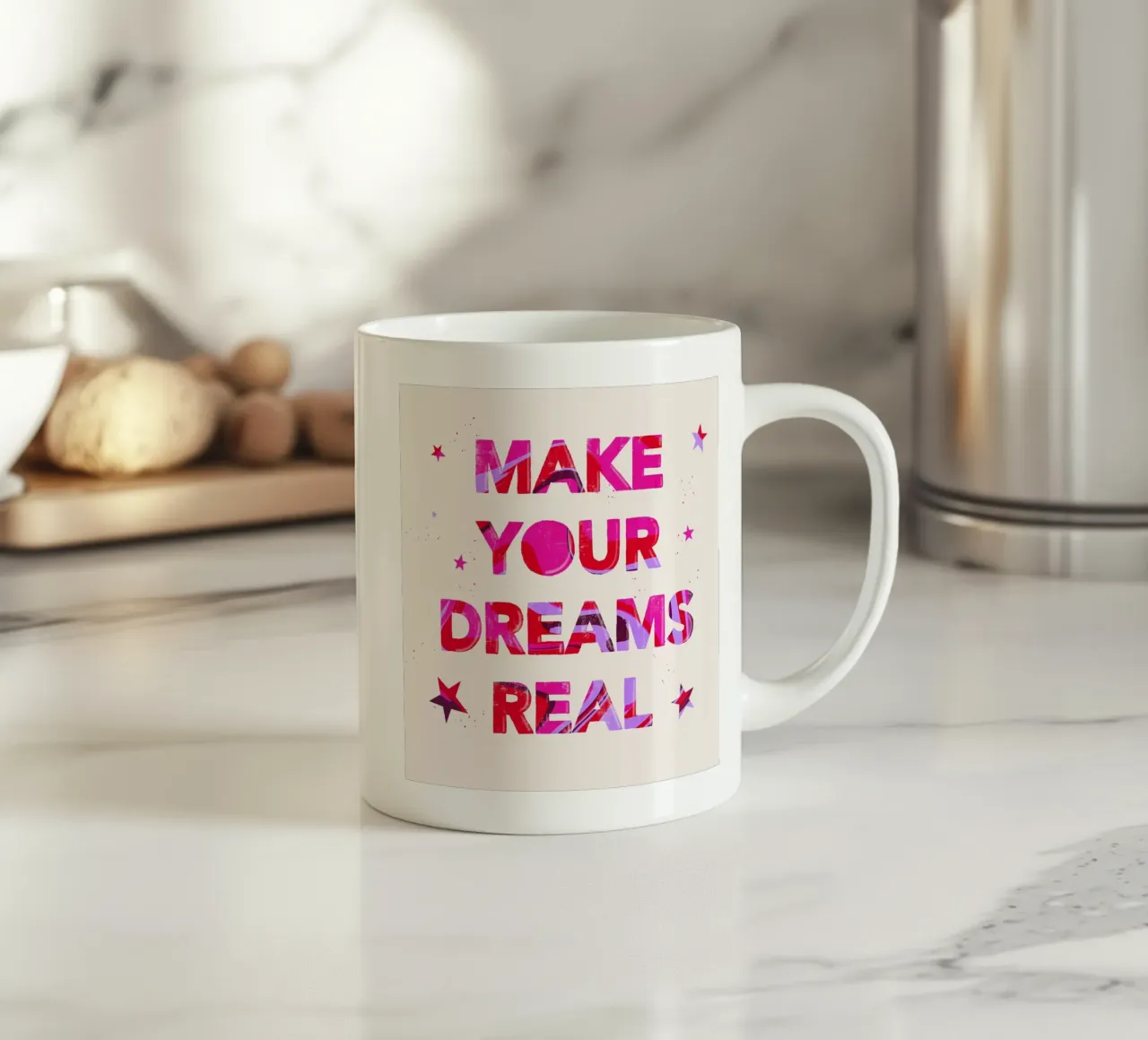 Realizzare i propri sogni tazza in ceramica da nicigabrieldesigns