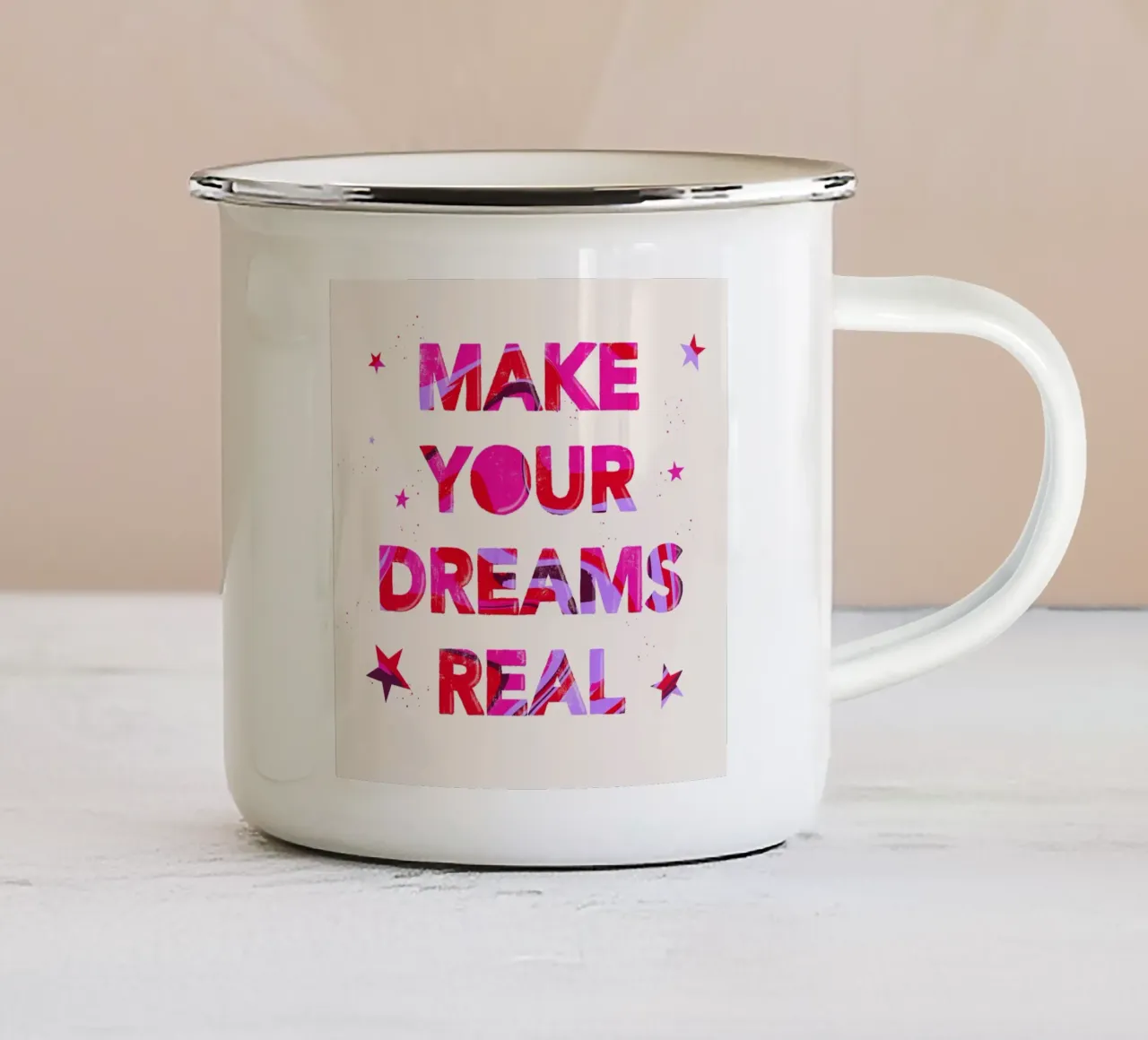 Realizzare i propri sogni tazza in smalto da nicigabrieldesigns