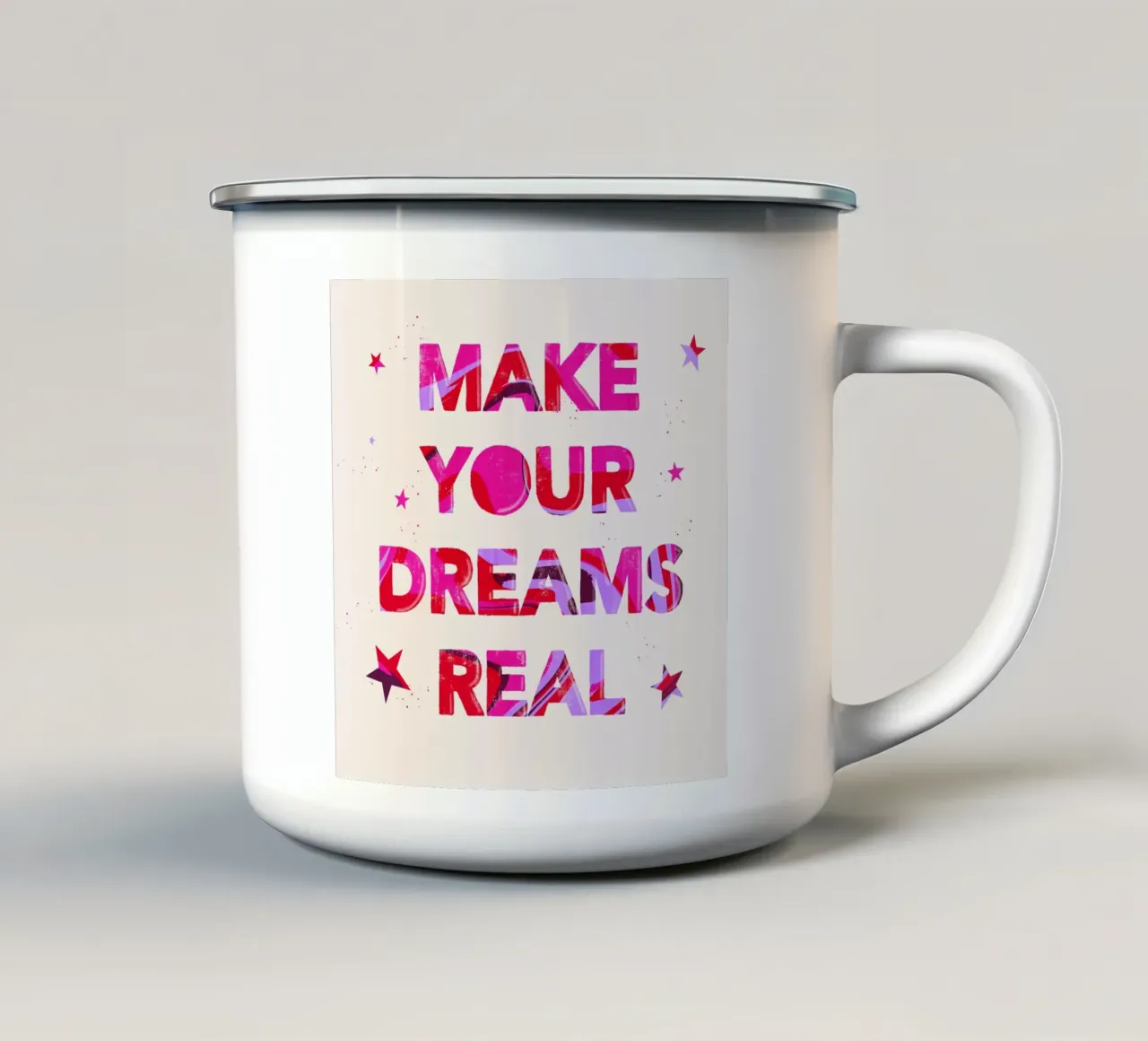 Realizzare i propri sogni tazza in smalto da nicigabrieldesigns