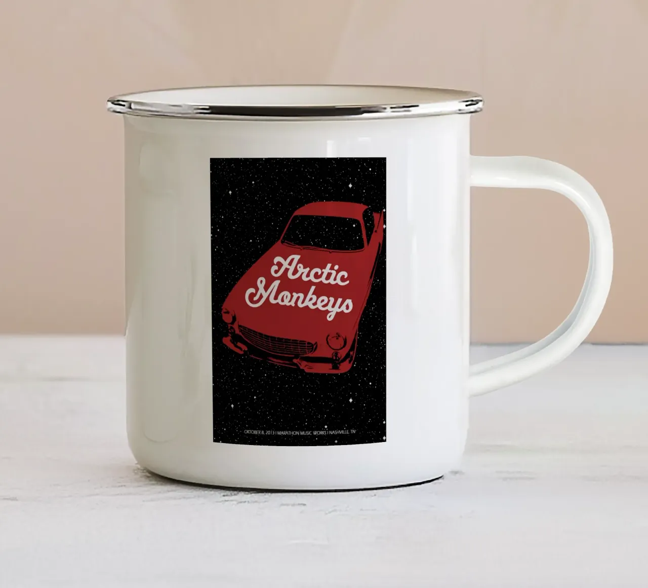Red Car Arctic Monkeys Concert Poster tazza in smalto da ASGONY