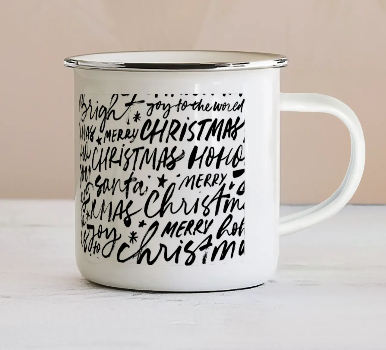 X-Mas Words tazza in smalto da DigiWunderwerk