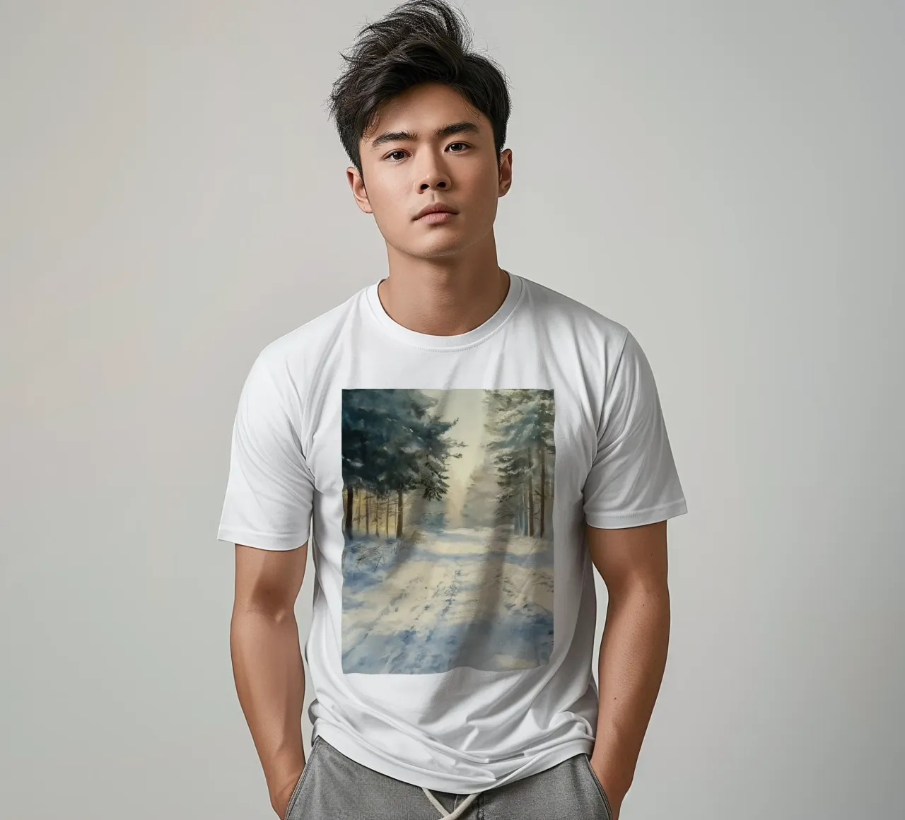 Mattina d'inverno in una foresta tranquilla - luce del sole t-shirt da Cozy Vibes