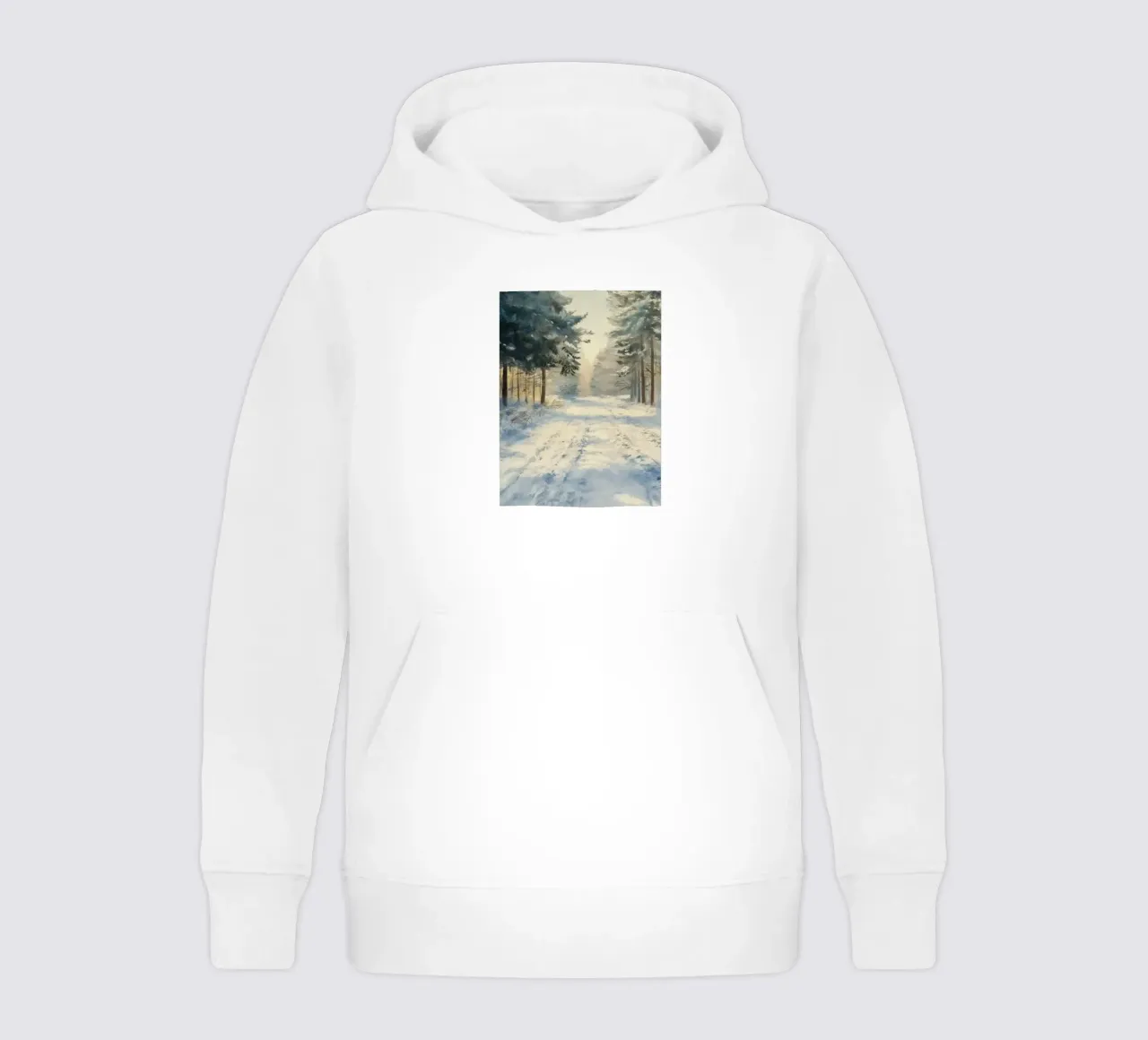 Mattina d'inverno in una foresta tranquilla - luce del sole felpa bambino con cappuccio da Cozy Vibes