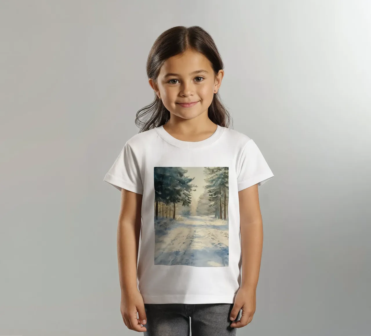 Mattina d'inverno in una foresta tranquilla - luce del sole t-shirt bambini da Cozy Vibes