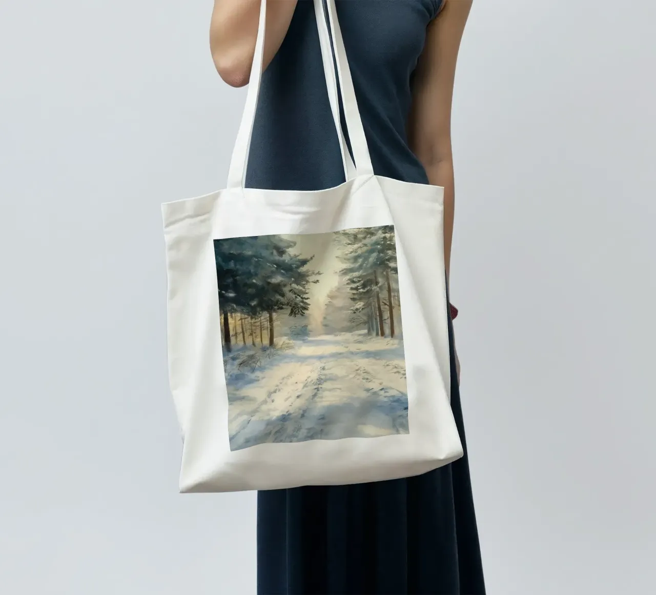 Mattina d'inverno in una foresta tranquilla - luce del sole borsa in juta da Cozy Vibes