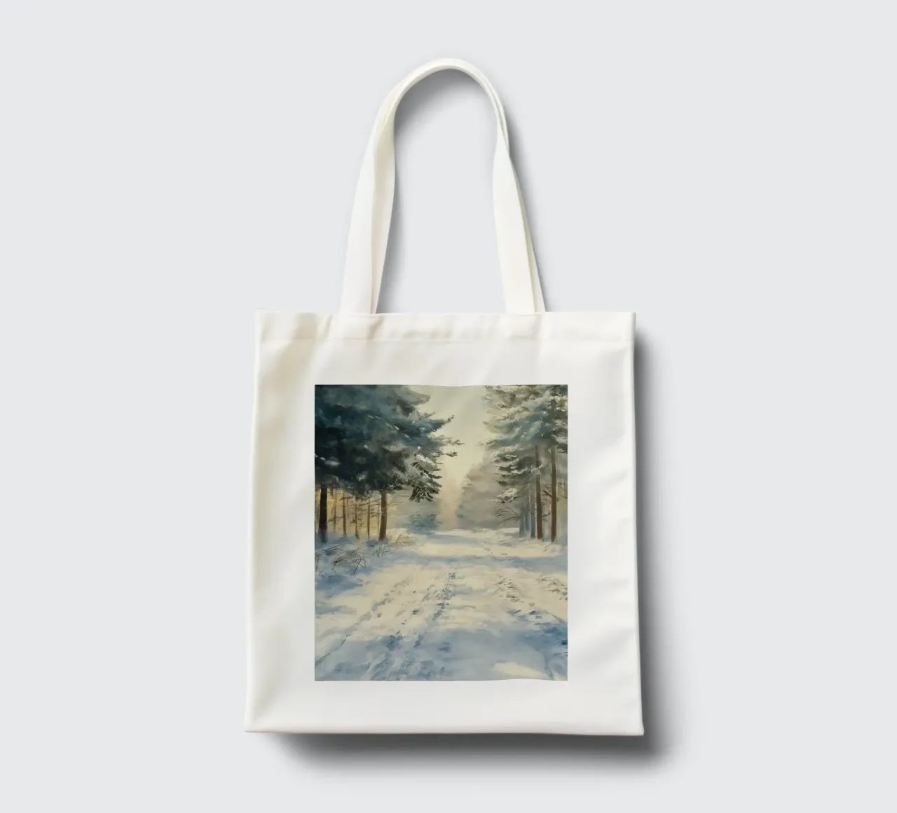 Mattina d'inverno in una foresta tranquilla - luce del sole borsa in juta da Cozy Vibes