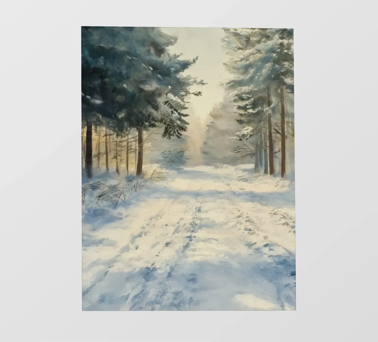 Mattina d'inverno in una foresta tranquilla - luce del sole telo in pvc da Cozy Vibes
