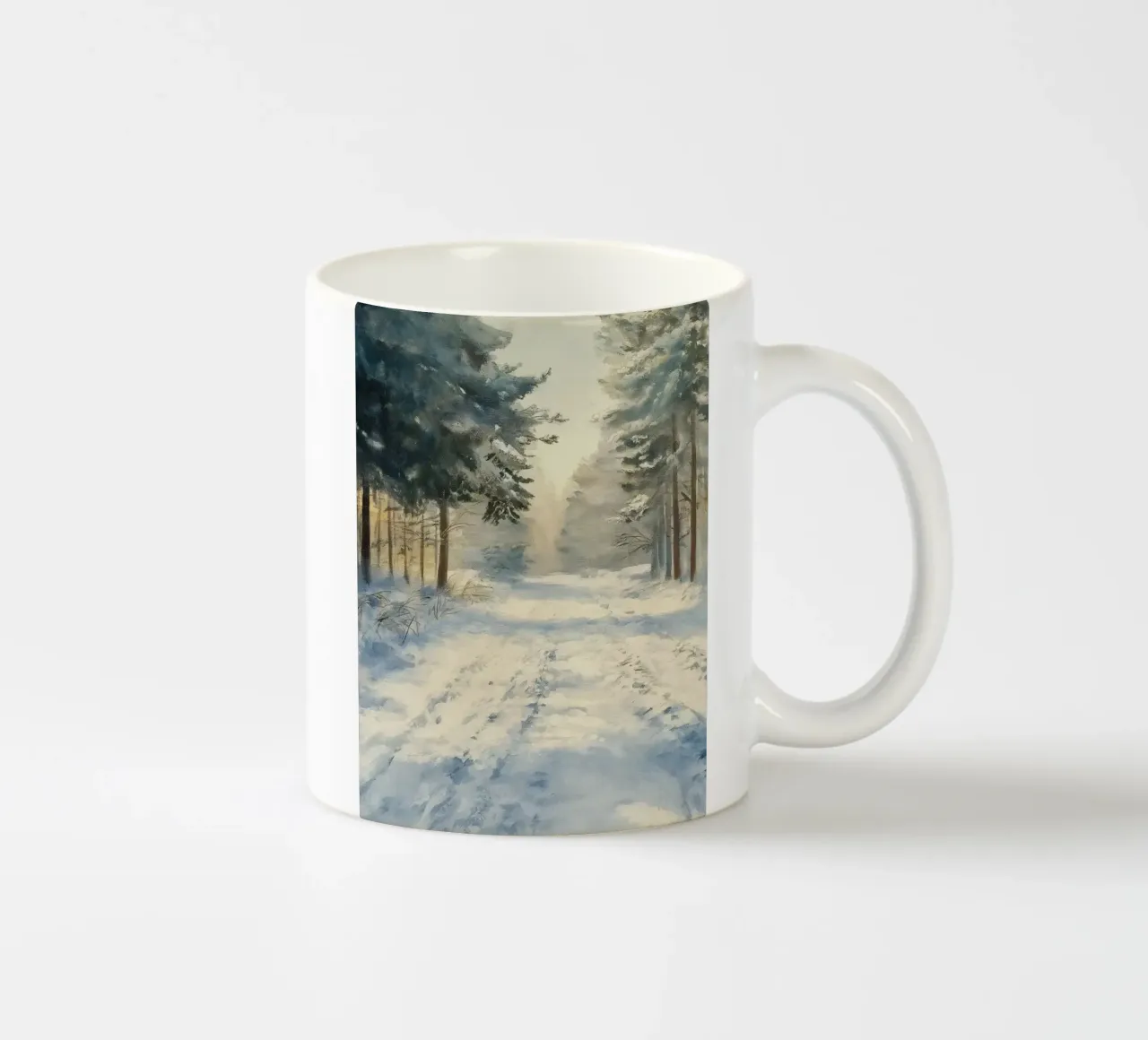 Mattina d'inverno in una foresta tranquilla - luce del sole tazza in ceramica da Cozy Vibes