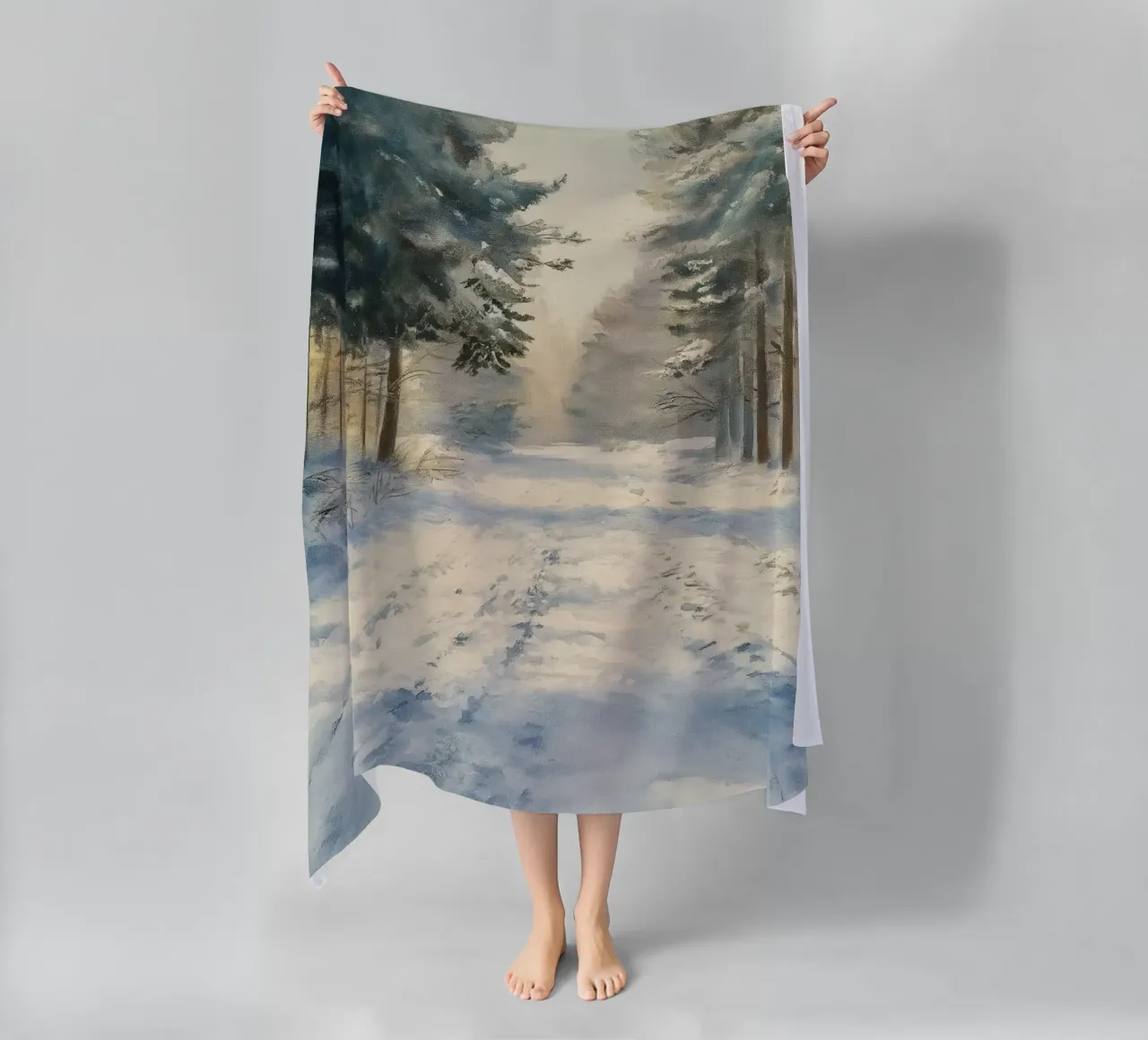 Mattina d'inverno in una foresta tranquilla - luce del sole telo mare da Cozy Vibes